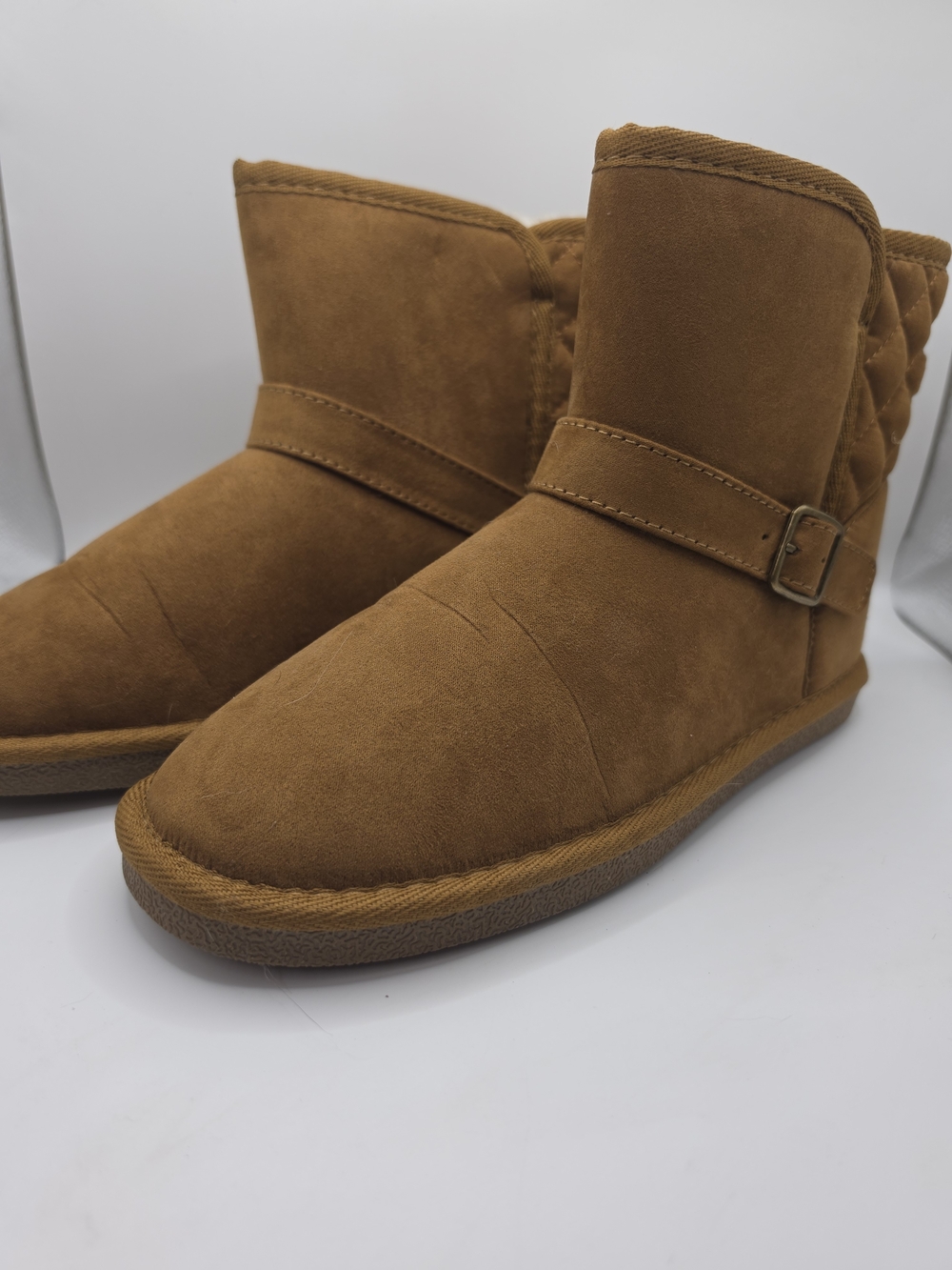 Arizona Jean Company Quilted Carmen Microsuede Fur Lined Ankle Boots Size 8